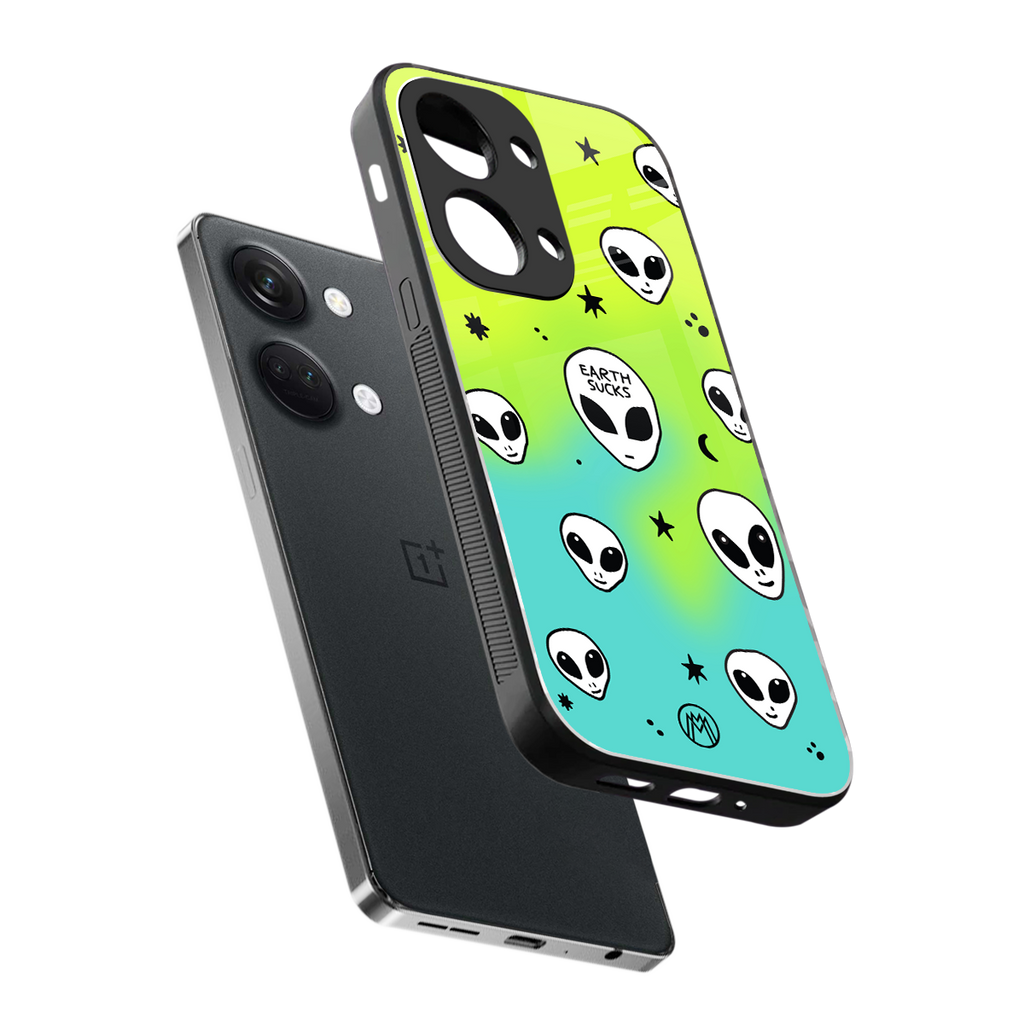 earth sucks neon edition back phone cover | glass case for oneplus nord 3