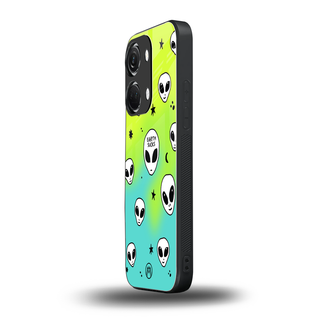 earth sucks neon edition back phone cover | glass case for oneplus nord 3