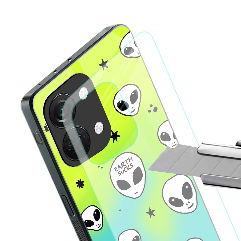 earth sucks neon edition back phone cover | glass case for oneplus nord 3