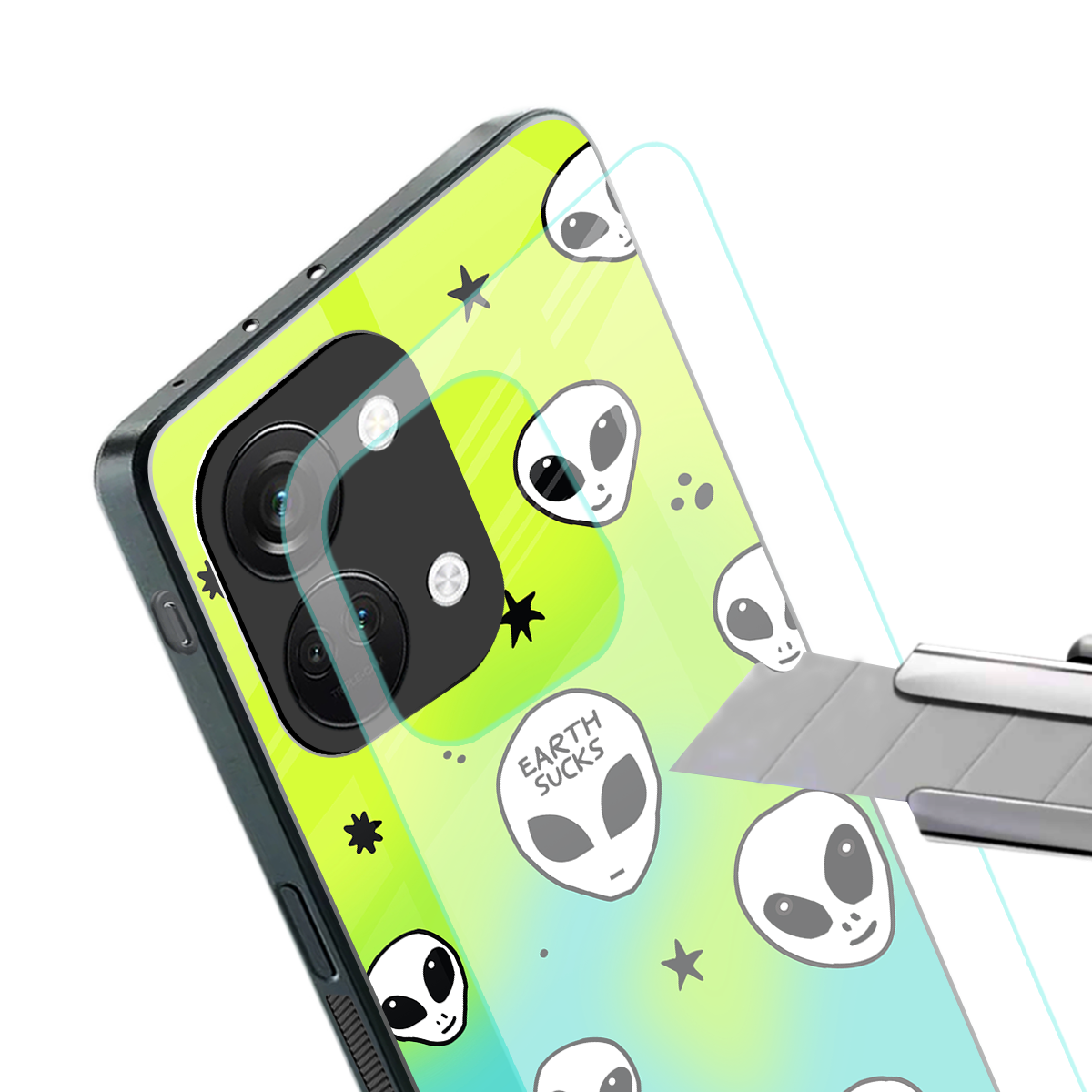 earth sucks neon edition back phone cover | glass case for oneplus nord 3