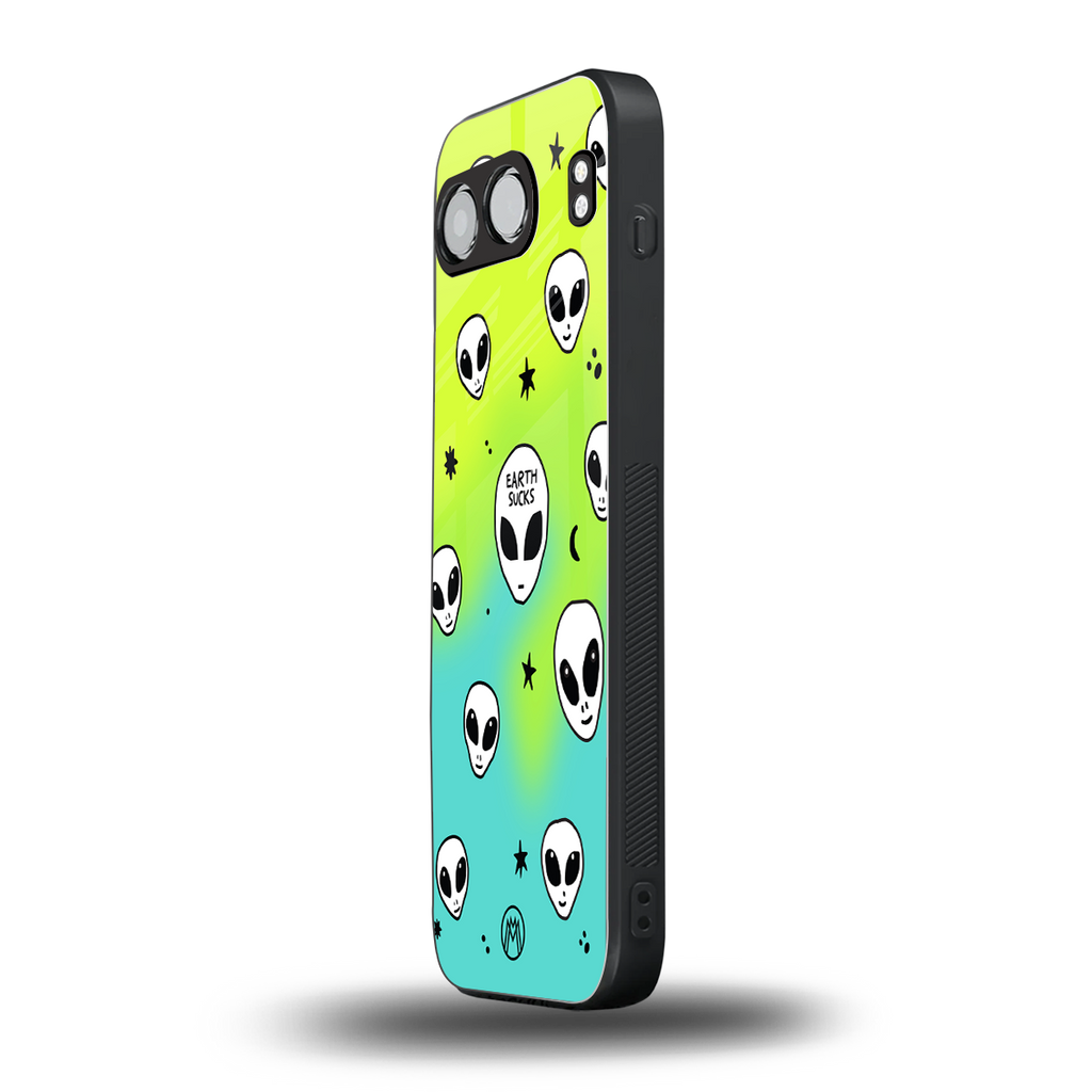 earth sucks neon edition back phone cover | glass case for oneplus nord 4