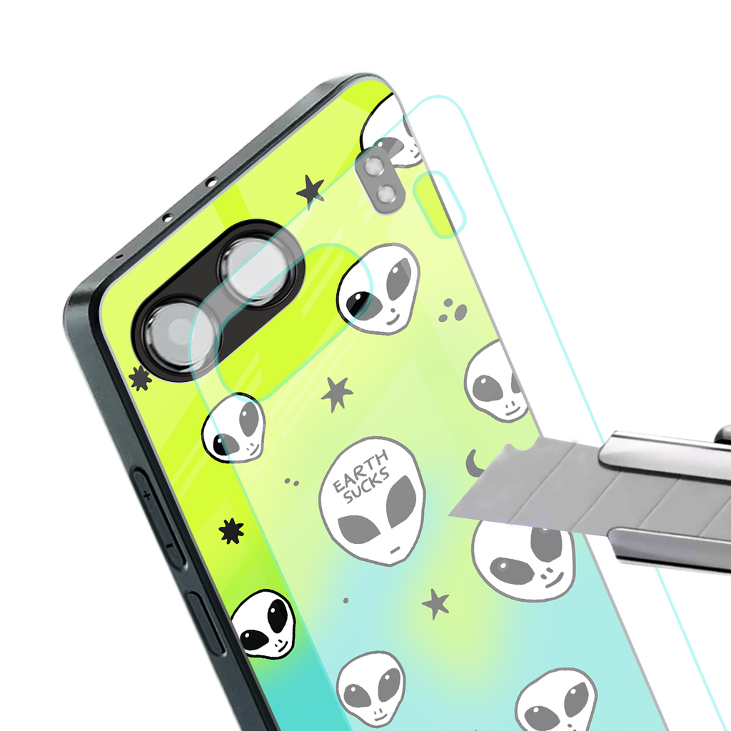 earth sucks neon edition back phone cover | glass case for oneplus nord 4