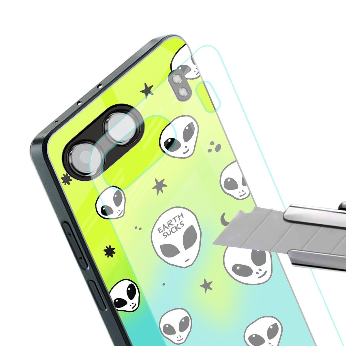 earth sucks neon edition back phone cover | glass case for oneplus nord 4