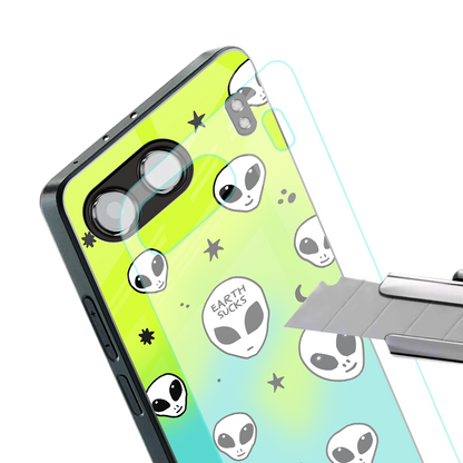 earth sucks neon edition back phone cover | glass case for oneplus nord 4