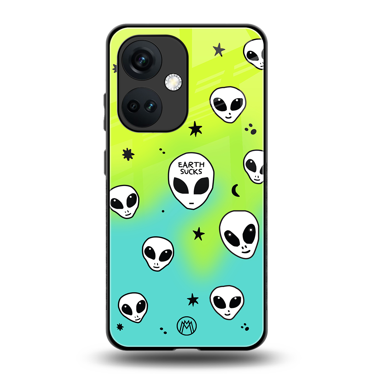 earth sucks neon edition back phone cover | glass case for oneplus nord ce 3