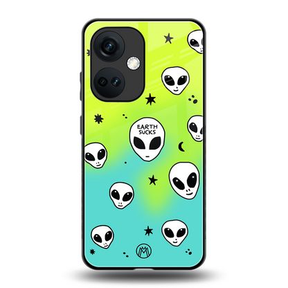 earth sucks neon edition back phone cover | glass case for oneplus nord ce 3