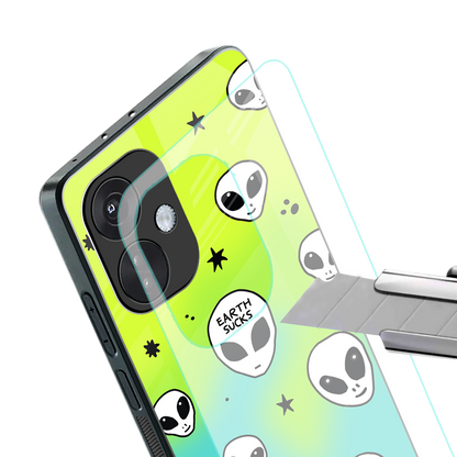 earth sucks neon edition back phone cover | glass case for oneplus nord ce 3