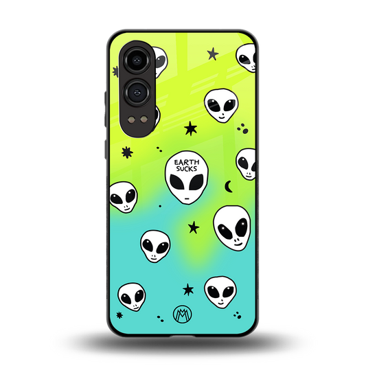 earth sucks neon edition back phone cover | glass case for oneplus nord ce 4 lite