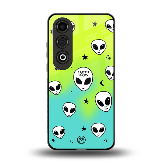 earth sucks neon edition back phone cover | glass case for oneplus nord ce 4