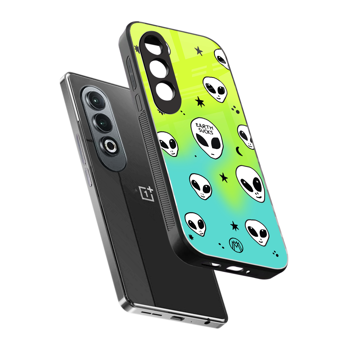 earth sucks neon edition back phone cover | glass case for oneplus nord ce 4