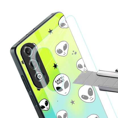 earth sucks neon edition back phone cover | glass case for oneplus nord ce 4