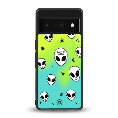 earth sucks neon edition back phone cover | glass case for google pixel 6 pro