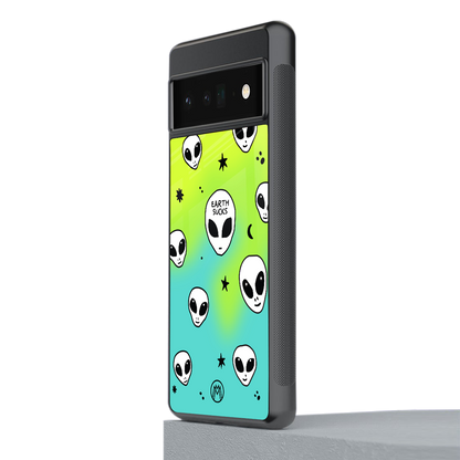 earth sucks neon edition back phone cover | glass case for google pixel 6 pro
