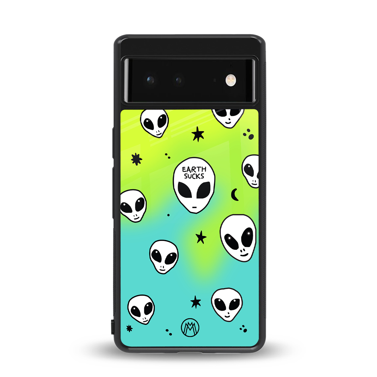 earth sucks neon edition back phone cover | glass case for google pixel 6
