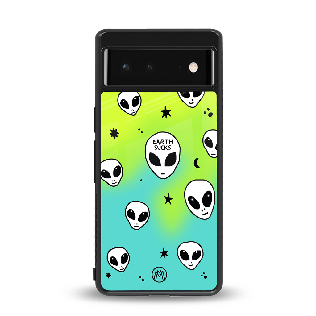 earth sucks neon edition back phone cover | glass case for Google Pixel 6A