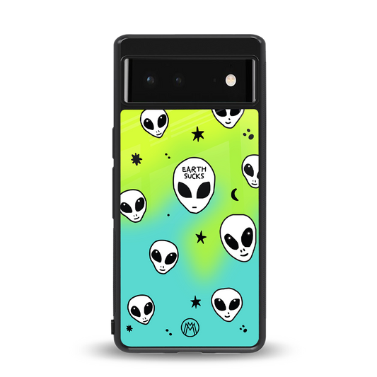 earth sucks neon edition back phone cover | glass case for Google Pixel 6A