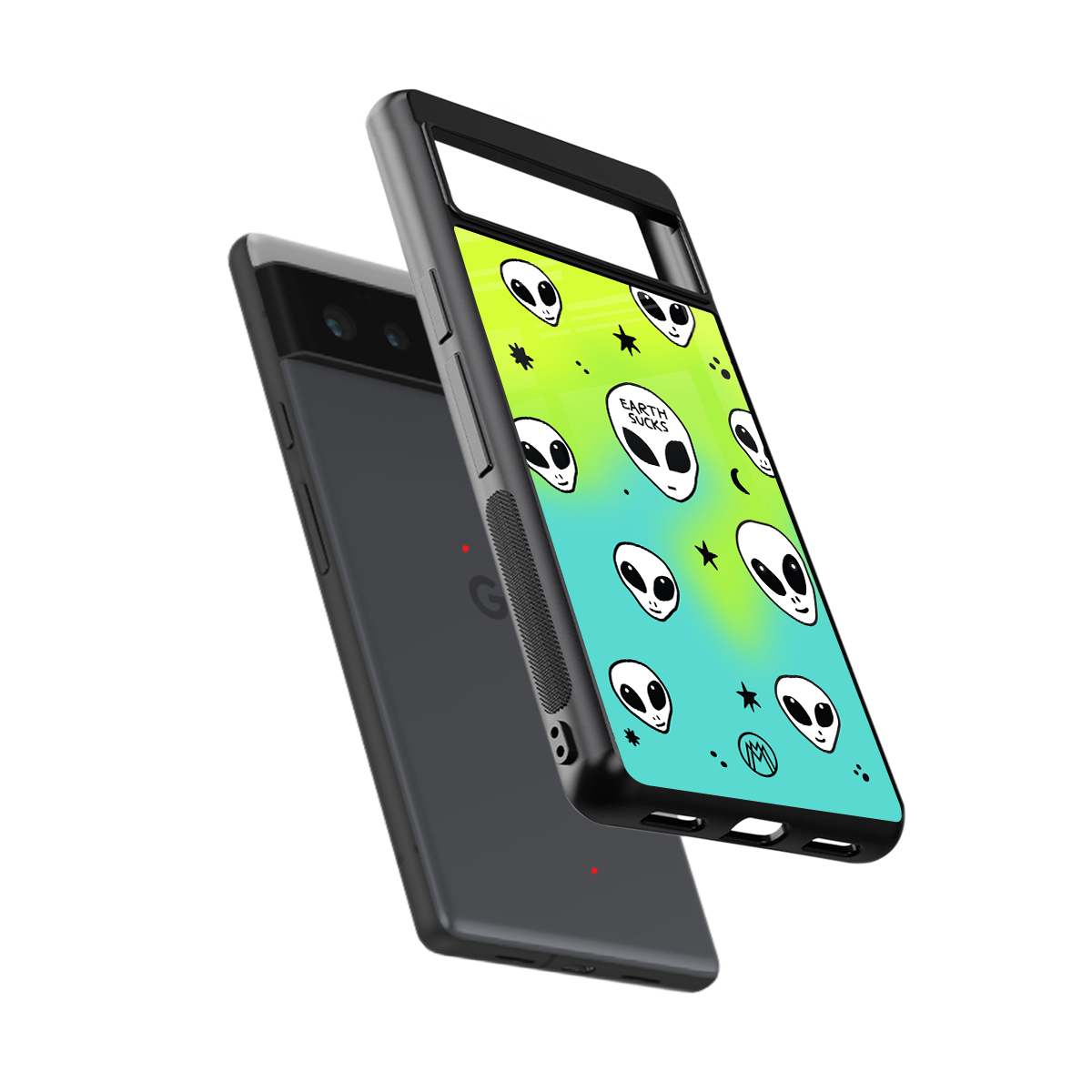 earth sucks neon edition back phone cover | glass case for google pixel 6