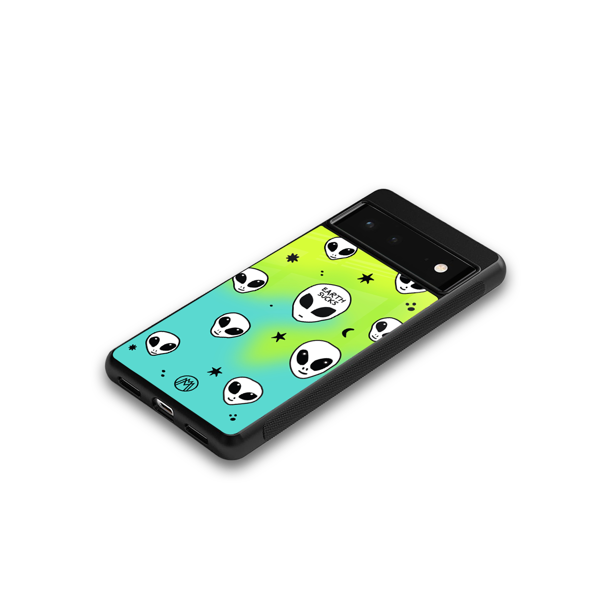 earth sucks neon edition back phone cover | glass case for google pixel 6