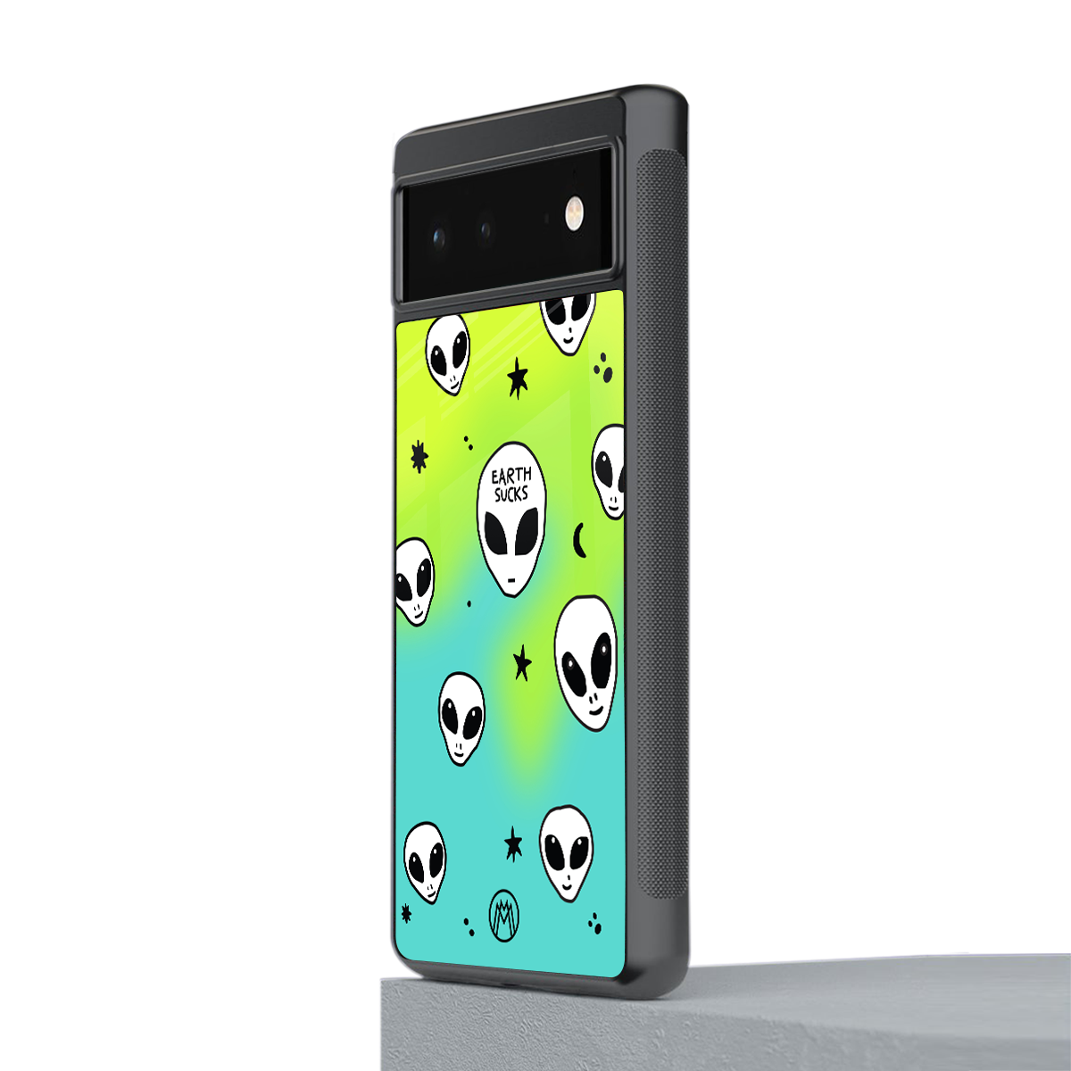 earth sucks neon edition back phone cover | glass case for google pixel 6