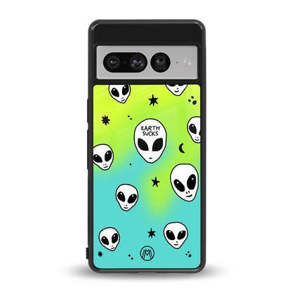 earth sucks neon edition back phone cover | glass case for google pixel 7 pro