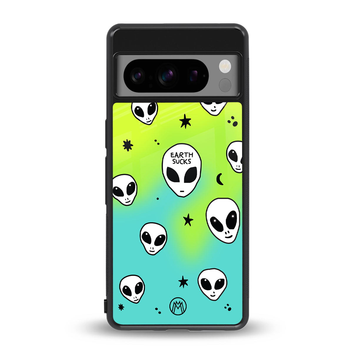 earth sucks neon edition back phone cover | glass case for google pixel 8 pro