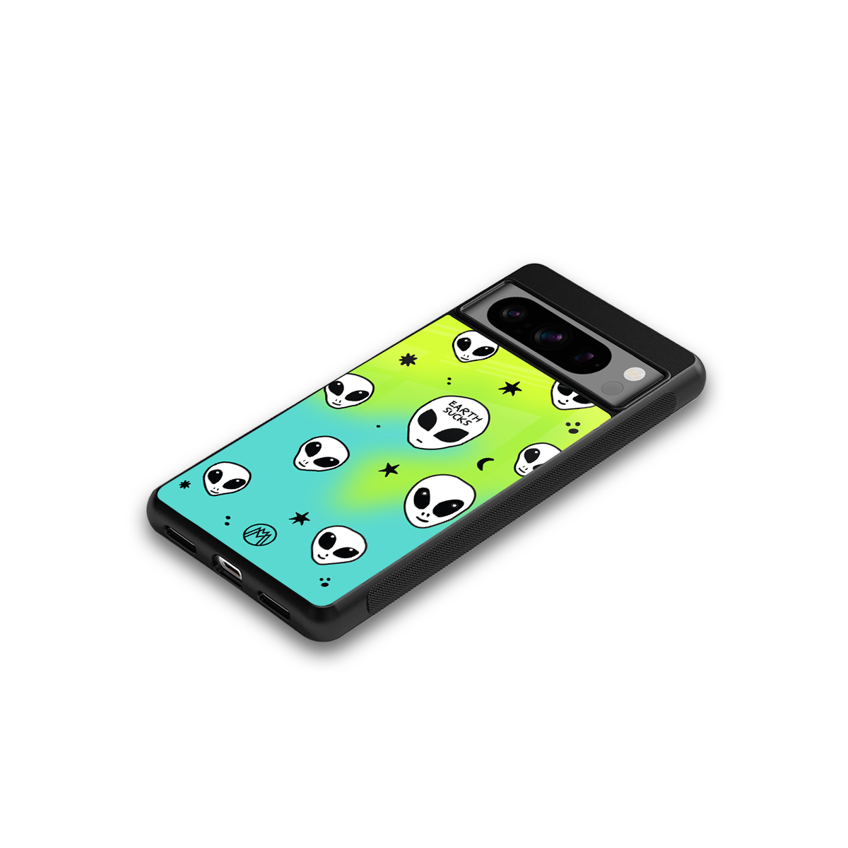earth sucks neon edition back phone cover | glass case for google pixel 8 pro