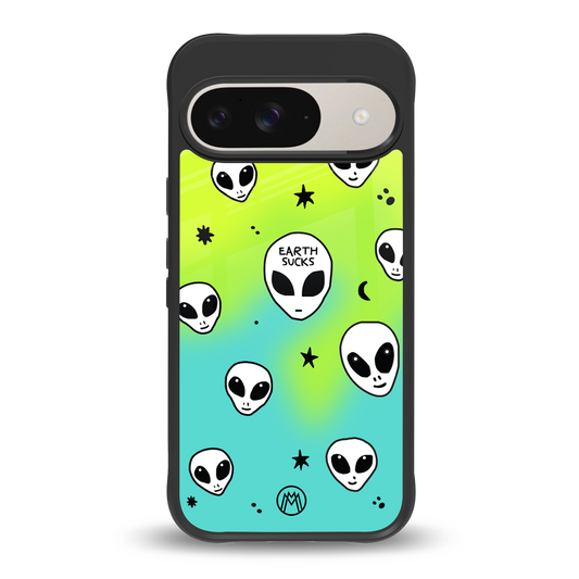 earth sucks neon edition back phone cover | glass case for google pixel 9