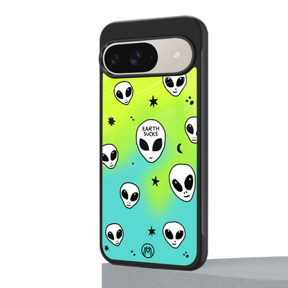 earth sucks neon edition back phone cover | glass case for google pixel 9