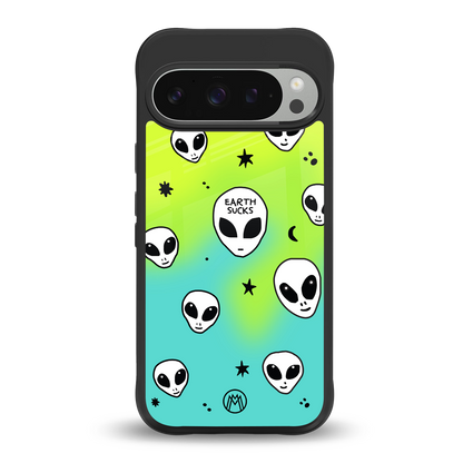 earth sucks neon edition back phone cover | glass case for google pixel 9 pro