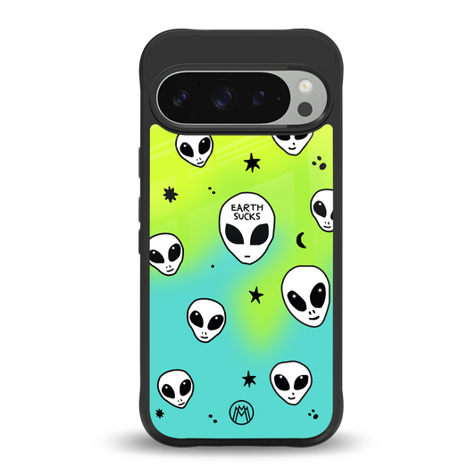 earth sucks neon edition back phone cover | glass case for google pixel 9 pro