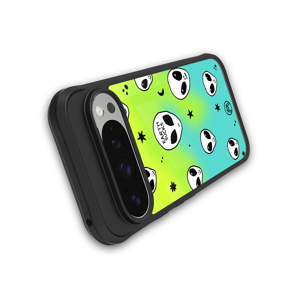 earth sucks neon edition back phone cover | glass case for google pixel 9 pro xl