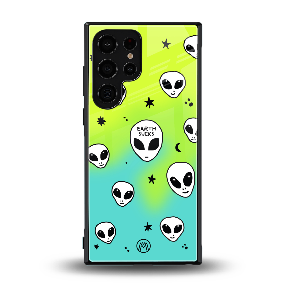 earth sucks neon edition back phone cover | glass case for samsung galaxy s23 ultra