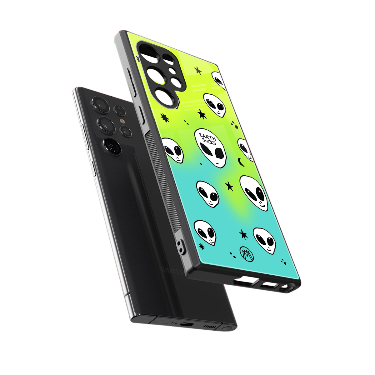 earth sucks neon edition back phone cover | glass case for samsung galaxy s23 ultra