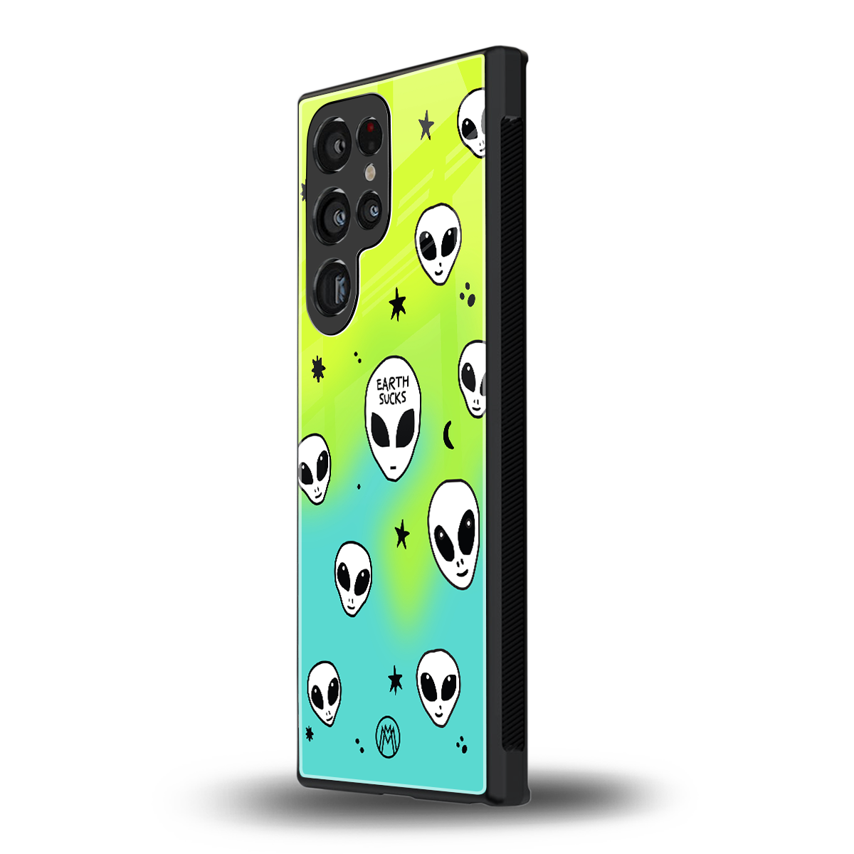 earth sucks neon edition back phone cover | glass case for samsung galaxy s23 ultra