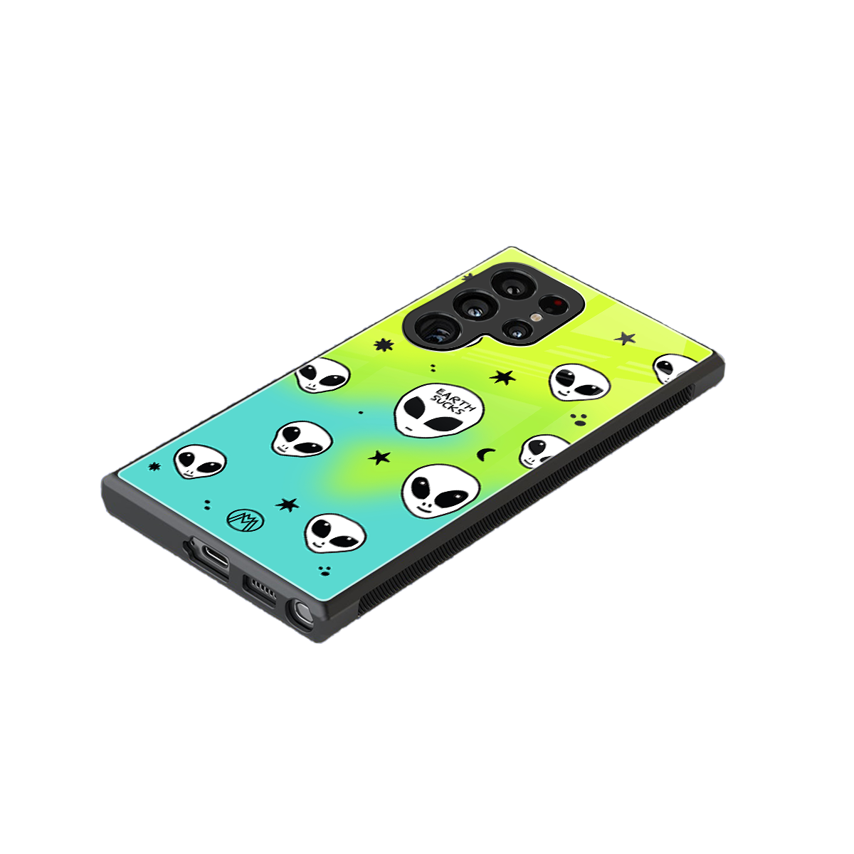 earth sucks neon edition back phone cover | glass case for samsung galaxy s23 ultra