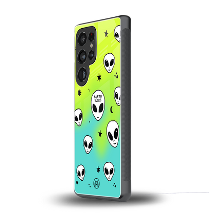 earth sucks neon edition back phone cover | glass case for samsung galaxy s25 ultra