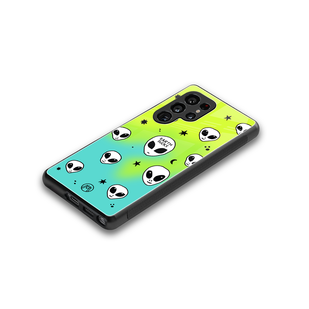 earth sucks neon edition back phone cover | glass case for samsung galaxy s25 ultra