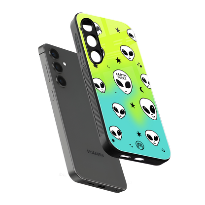 earth sucks neon edition back phone cover | glass case for samsung galaxy s24 fe