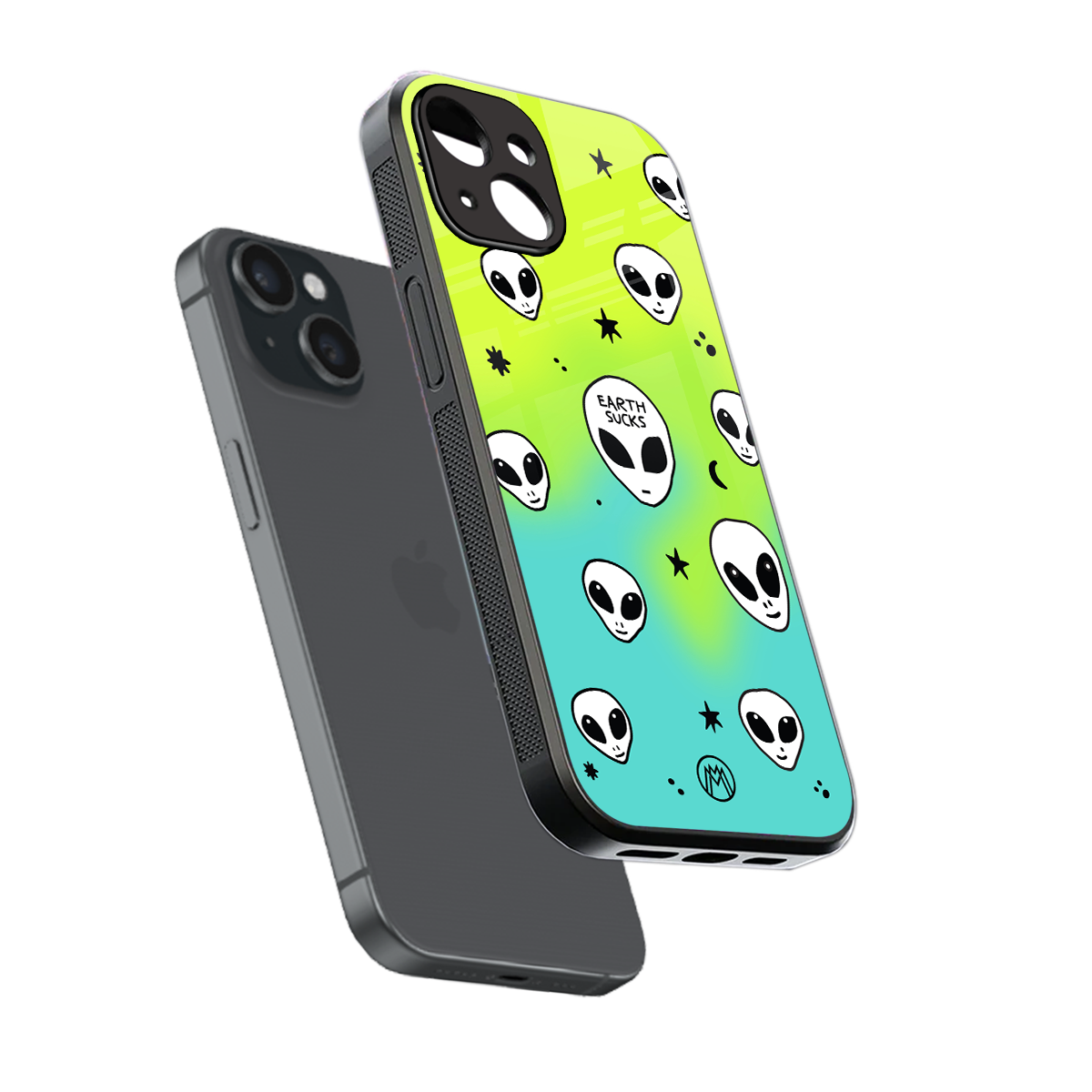 earth sucks neon edition back phone cover | glass case for iphone 15