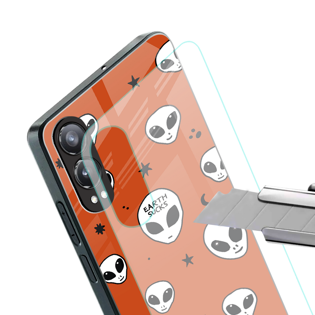 earth sucks back phone cover | glass case for oneplus nord ce 4 lite