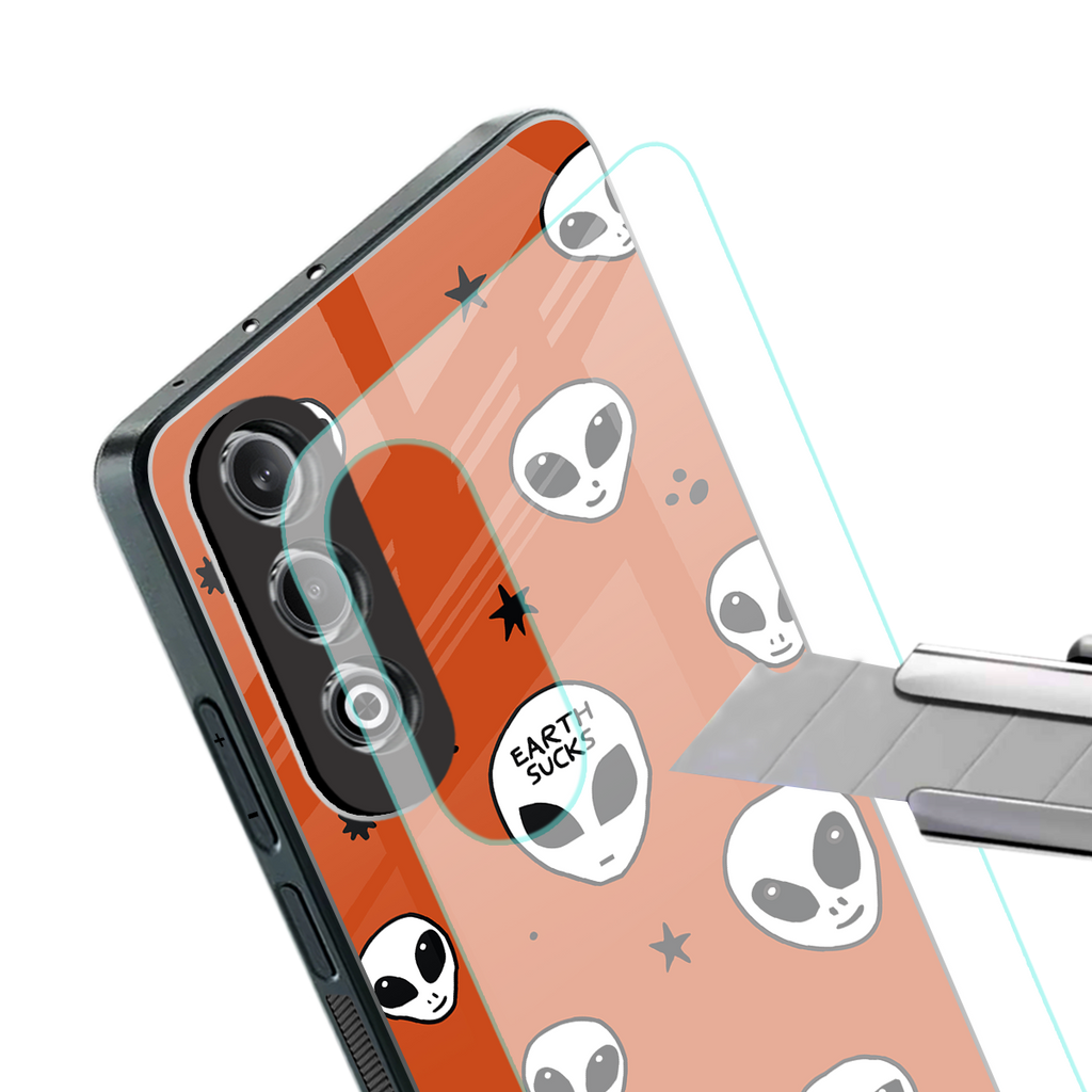 earth sucks back phone cover | glass case for oneplus nord ce 4