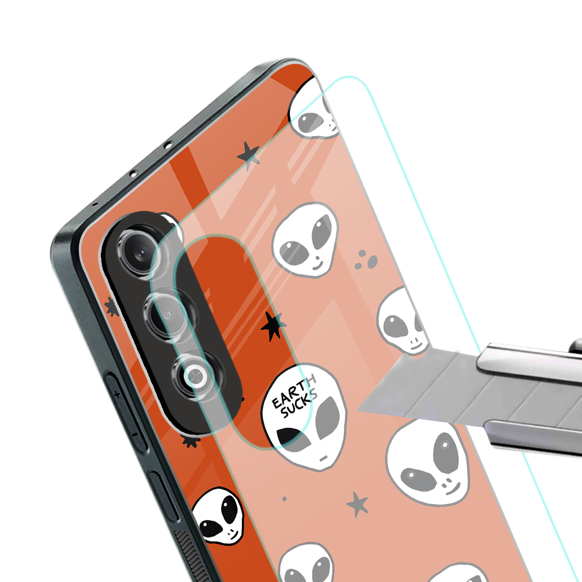 earth sucks back phone cover | glass case for oneplus nord ce 4
