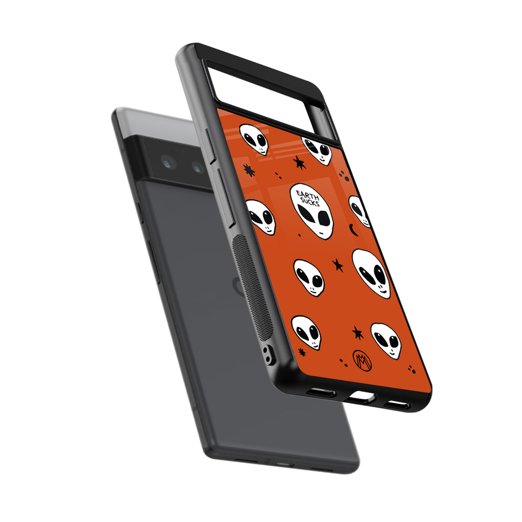 earth sucks back phone cover | glass case for google pixel 6 pro