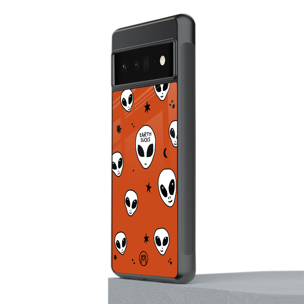 earth sucks back phone cover | glass case for google pixel 6 pro
