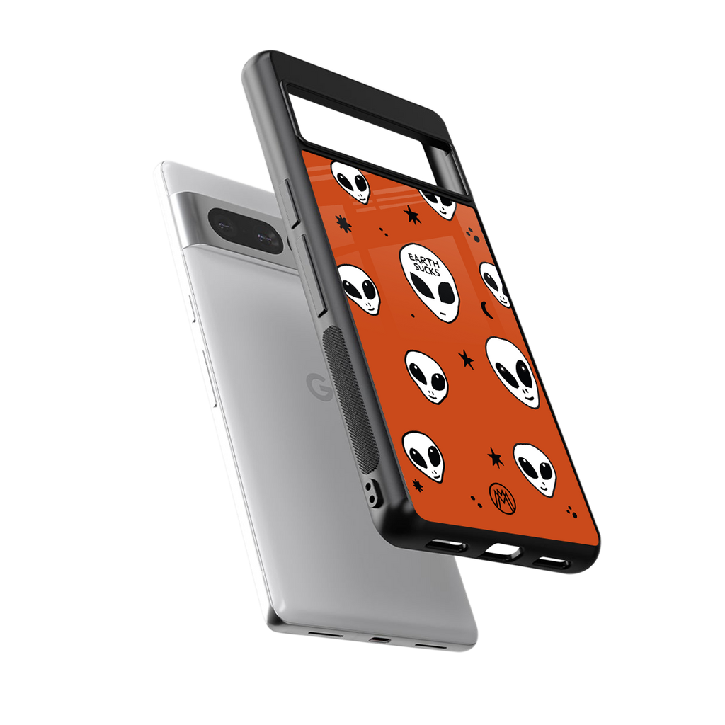 earth sucks back phone cover | glass case for google pixel 7 pro