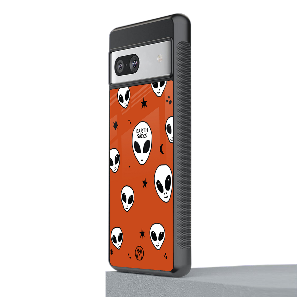 earth sucks back phone cover | glass case for Google Pixel 7