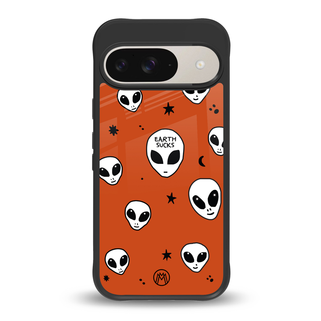 earth sucks back phone cover | glass case for google pixel 9
