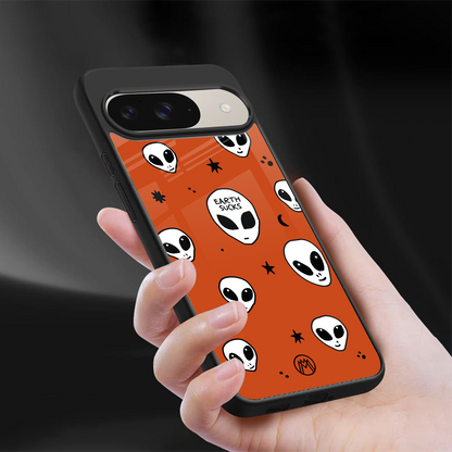earth sucks back phone cover | glass case for google pixel 9