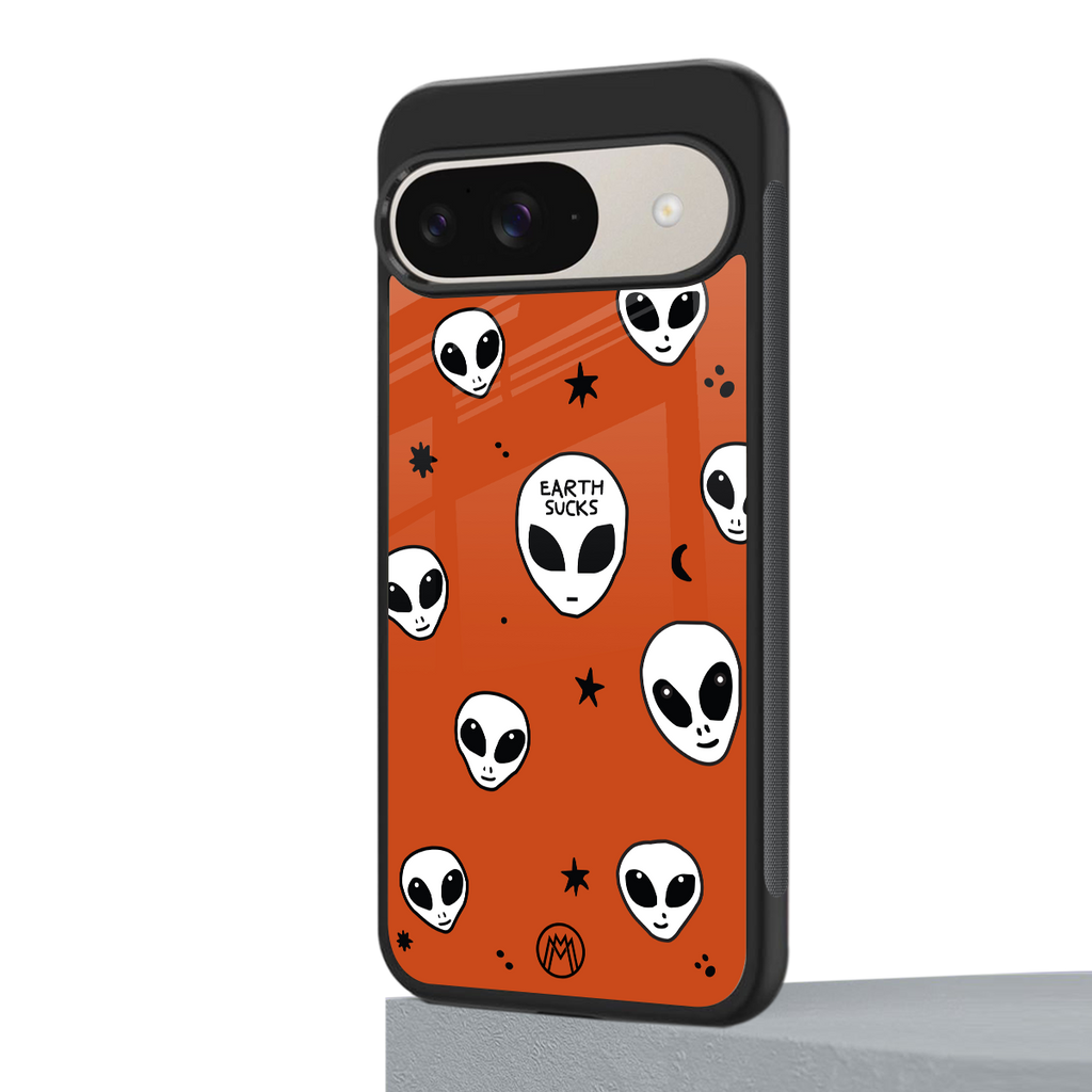 earth sucks back phone cover | glass case for google pixel 9