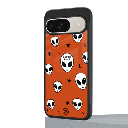 earth sucks back phone cover | glass case for google pixel 9